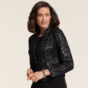 Chico's Moto Bonded Lace Blazer Jacket
